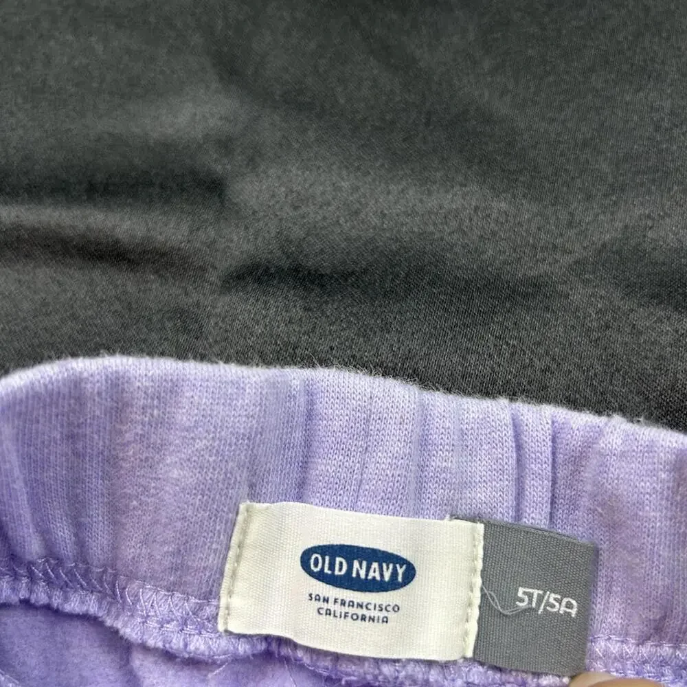 Old‎ Navy Girls Sweatpants 5T Purple Faux Tie Elastic Waist EUC